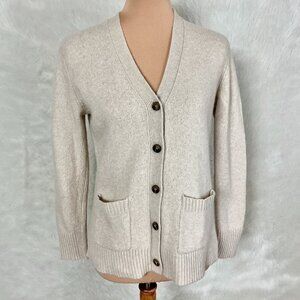 Jenni Kayne Everyday Wool Cashmere Blend Cardigan In Oatmeal M